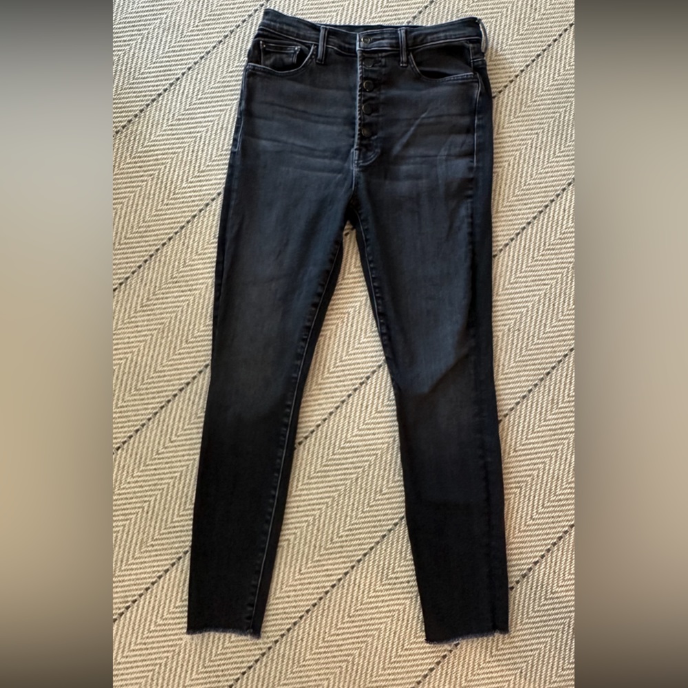 Black distressed MOTHER jeans